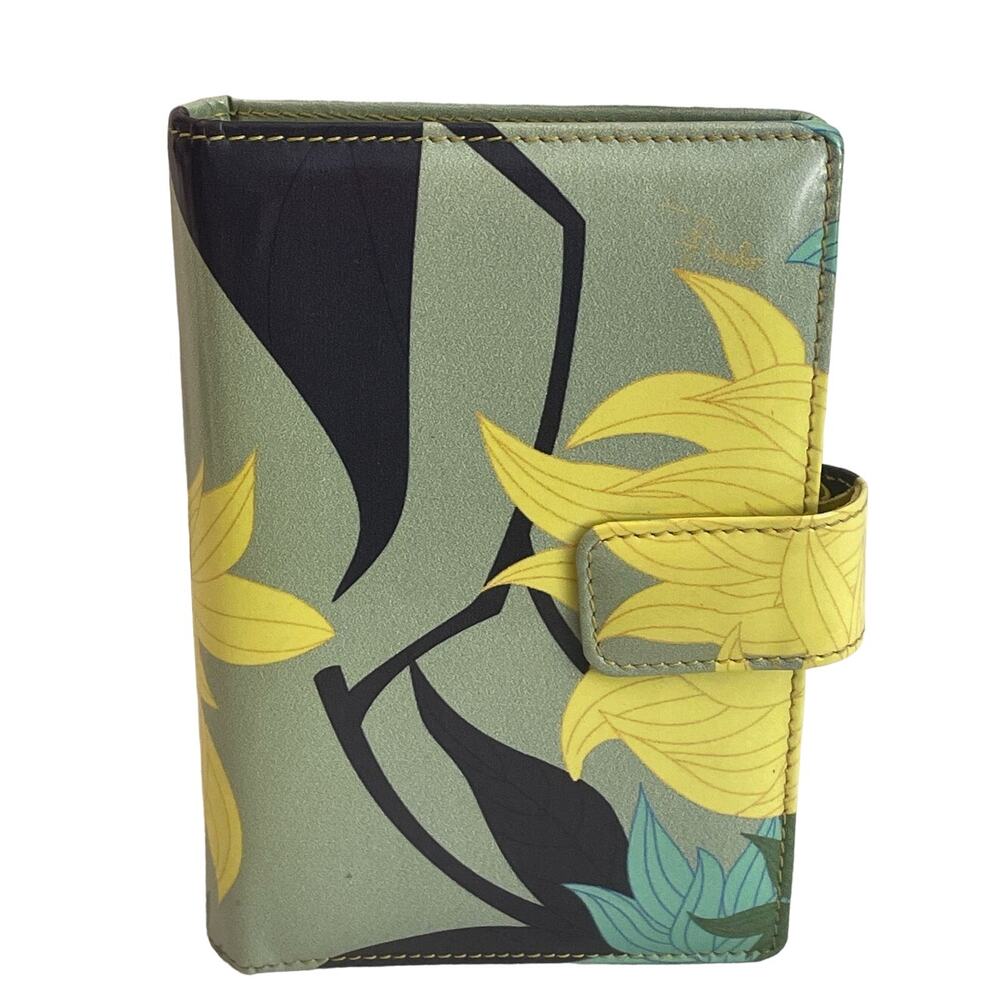 Emilio Pucci Green Floral Leather Agenda/Wallet/Notepad (COA)
